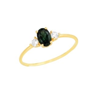 Anel de ouro 18k Turmalina e Moissanite Ipanema
