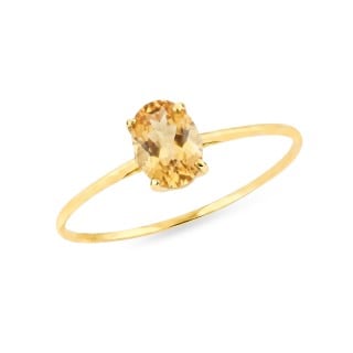 Anel de ouro 18k Citrino natural oval