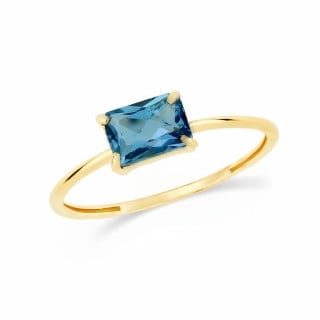 Anel de ouro 18k Topázio Swiss natural