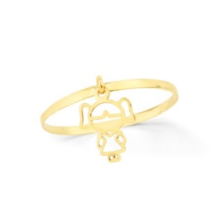 Anel de ouro com pingente filha menina classic