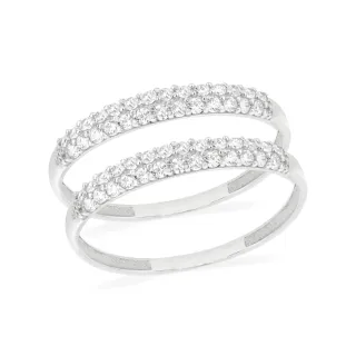 Aparador de aliança de ouro 18k branco XII