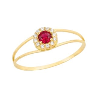 Anel de ouro 18k formatura vermelho