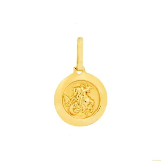 Pingente São Jorge de ouro 18k placa pequena