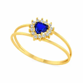 Anel de formatura pedra azul ouro 18k II