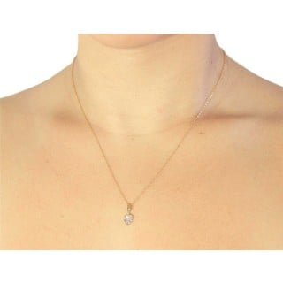 Pingente de ouro 18k coracao com zirconia