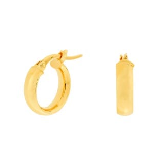 Brinco de ouro 18k argola feminina com trava