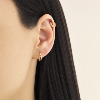 Brinco de argola ouro 18k simples p