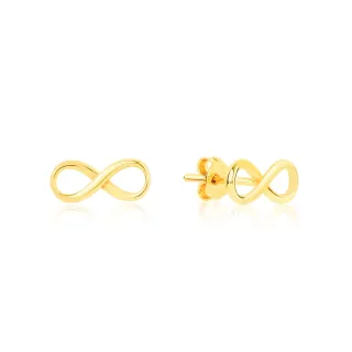 Brinco de ouro 18k infinito