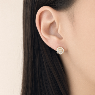 Brinco de ouro 18k chuveiro 