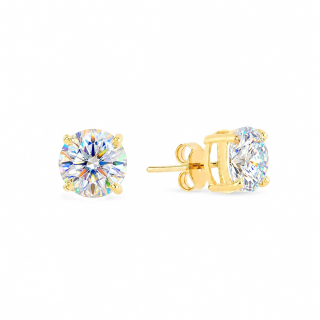 Brinco de ouro ponto de luz Moissanite 8mm
