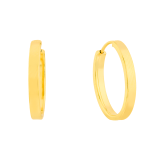 Brinco de ouro 18k oval fio retangular m