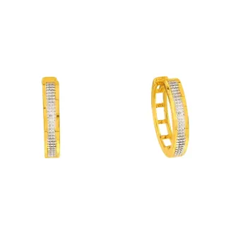 Brinco argola de ouro 18k face ródio
