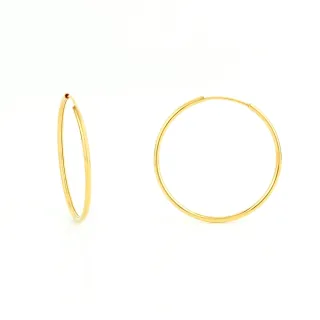 Brinco argola de ouro 18k fio fino XII