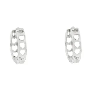 Brinco argola de ouro 18k mini coração infantil ou 2o furo