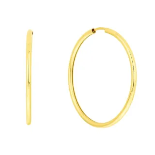 Brinco argola de ouro 18k redonda lisa 36mm
