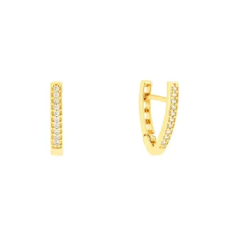 Brinco argola de ouro 18k triangular pequena