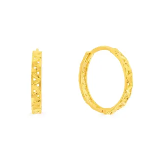 Brinco argola de ouro feminina 18k vazada