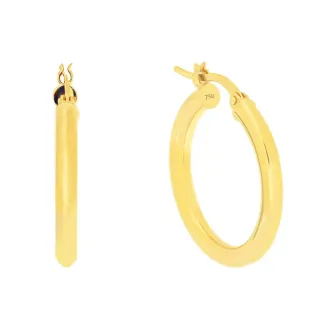 Brinco argola de ouro redonda grossa 18k VII
