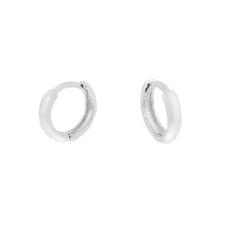 Brinco argola pequena de ouro 18k branco