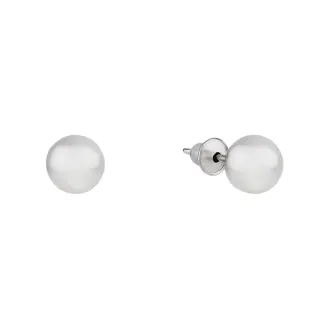 Brinco bola de ouro 18k branco 5mm