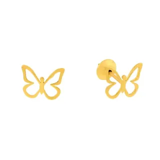 Brinco borboleta de ouro 18k infantil ou segundo furo