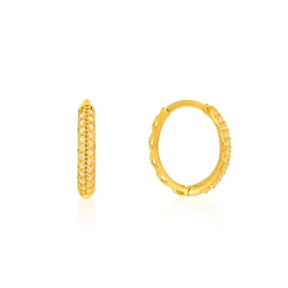 Brinco de argola com pedras ouro18k II