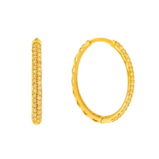 Brinco de argola com pedras ouro18k VI