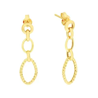 Brinco de argola de ouro 18k elos XXII