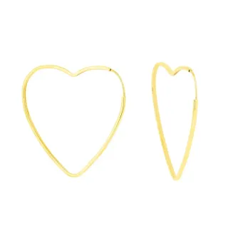 Brinco de argola de ouro 18k grande Love