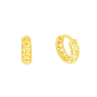 Brinco de argola de ouro 18k pequeno vazado VIII