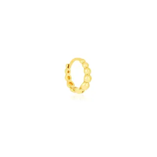 Brinco de argola de ouro 18k UMA PEÇA bolinhas P