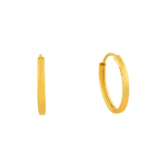 Brinco de argola ouro 18k infantil e adulto redonda fio quadrado