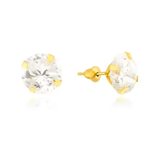 Brinco de ouro 18k 8mm masculino / feminino