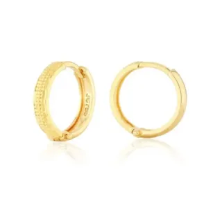 Brinco de ouro 18k argola com trava infantil / adulto