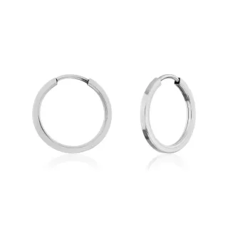 Brinco de ouro 18k argola em ouro branco