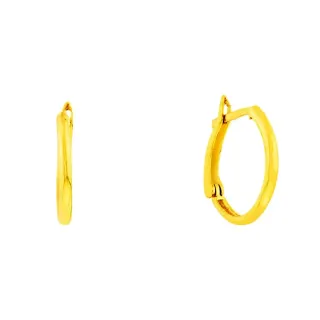 Brinco de ouro 18k argola lisa média com trava 