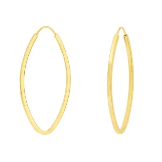 Brinco de ouro 18k argola oval IX