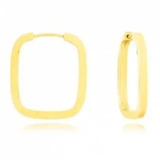 Brinco de ouro 18k argola quadrada com cantos arredondados – fio 1,5mm