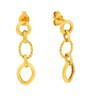Brinco de ouro 18k argolas entrelaçadas