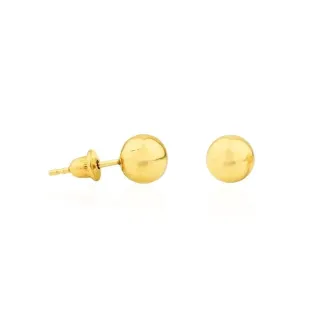 Brinco de ouro 18k bola 5mm