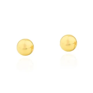 Brinco de ouro 18k bola 6mm