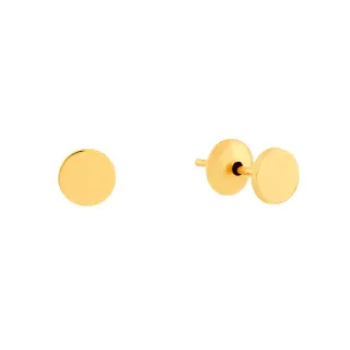Brinco de ouro 18k bola chapa