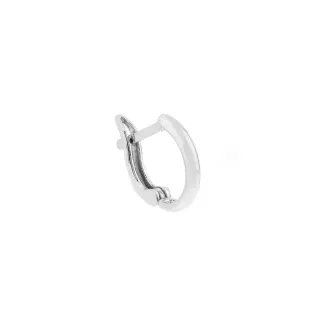 Brinco de ouro 18k branco UMA PEÇA argola com trava mini