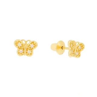brinco de ouro infantil borboleta