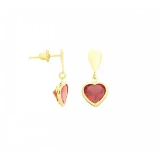 Brinco de ouro 18k com pingente de coração