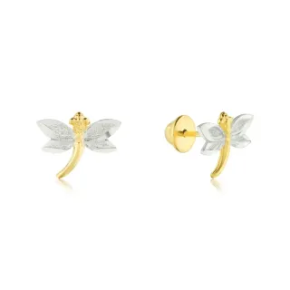 Brinco de ouro 18k infantil libélula