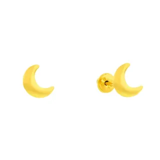 Brinco de ouro 18k lua crescente