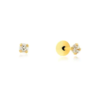 Brinco de ouro 18k mini 2mm recem nascido segundo furo 20233B