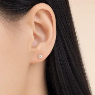 Brinco de ouro 18k moissanite 3mm ponto de luz