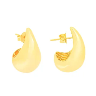 Brinco gota de ouro 18k grande bold